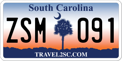SC license plate ZSM091