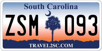 SC license plate ZSM093