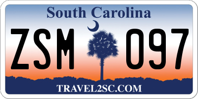SC license plate ZSM097