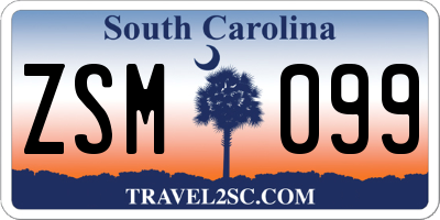 SC license plate ZSM099