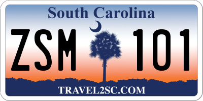SC license plate ZSM101