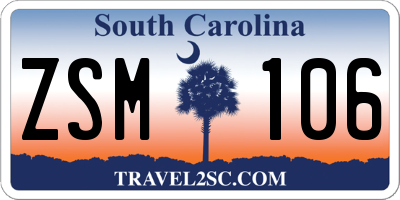 SC license plate ZSM106