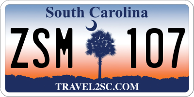 SC license plate ZSM107