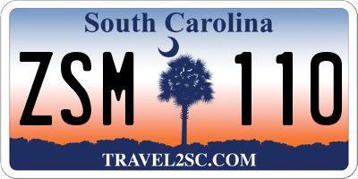 SC license plate ZSM110