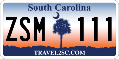 SC license plate ZSM111