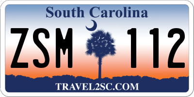 SC license plate ZSM112