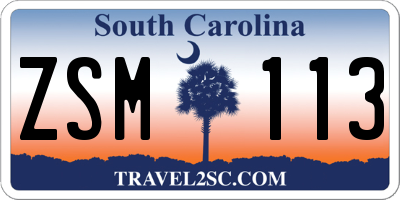 SC license plate ZSM113