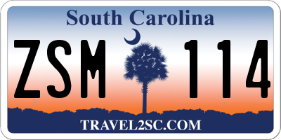 SC license plate ZSM114