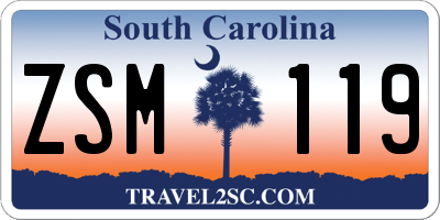 SC license plate ZSM119