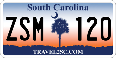 SC license plate ZSM120