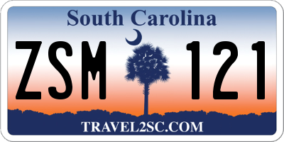 SC license plate ZSM121