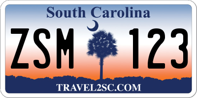 SC license plate ZSM123