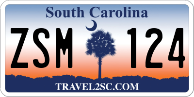 SC license plate ZSM124