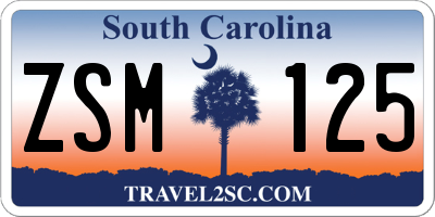 SC license plate ZSM125