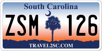 SC license plate ZSM126