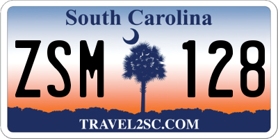 SC license plate ZSM128