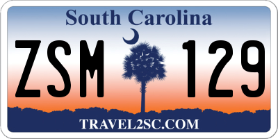 SC license plate ZSM129