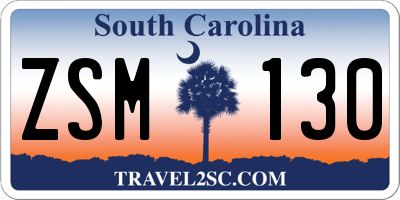 SC license plate ZSM130