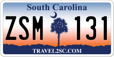 SC license plate ZSM131