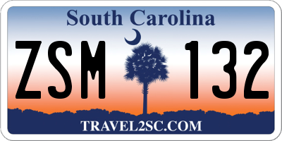 SC license plate ZSM132