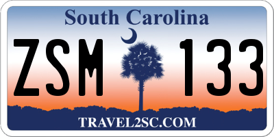 SC license plate ZSM133