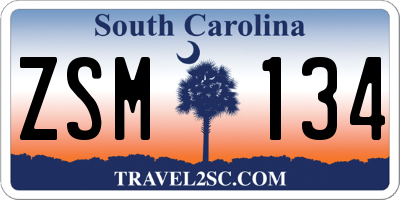 SC license plate ZSM134