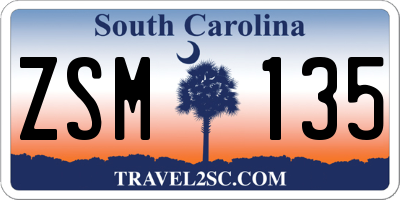 SC license plate ZSM135