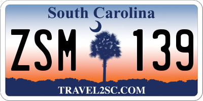 SC license plate ZSM139