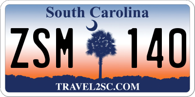 SC license plate ZSM140