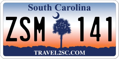 SC license plate ZSM141