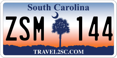 SC license plate ZSM144