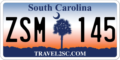 SC license plate ZSM145