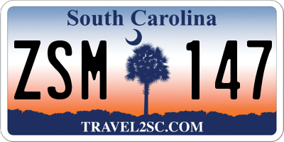 SC license plate ZSM147