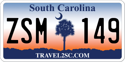 SC license plate ZSM149