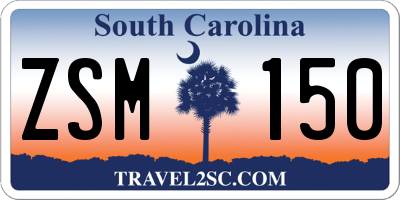 SC license plate ZSM150