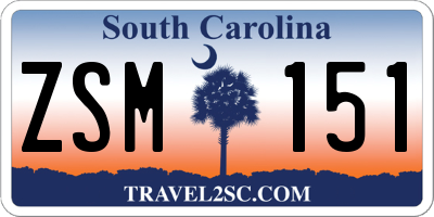 SC license plate ZSM151