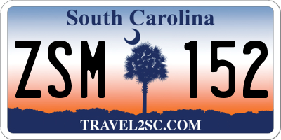 SC license plate ZSM152