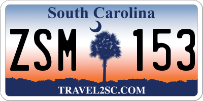 SC license plate ZSM153