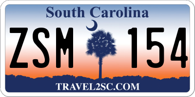 SC license plate ZSM154