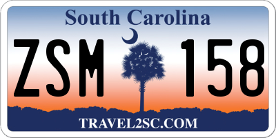 SC license plate ZSM158