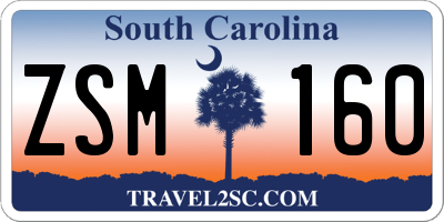 SC license plate ZSM160