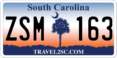 SC license plate ZSM163