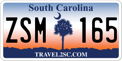 SC license plate ZSM165