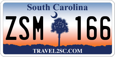 SC license plate ZSM166