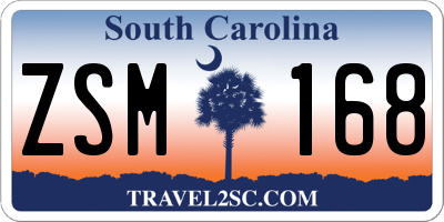 SC license plate ZSM168