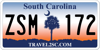 SC license plate ZSM172
