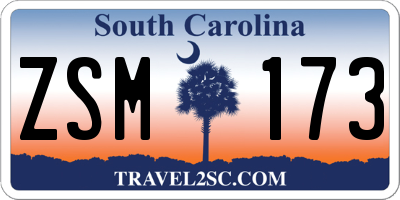 SC license plate ZSM173