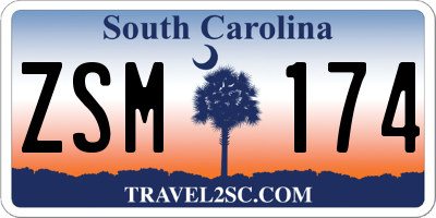 SC license plate ZSM174