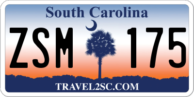 SC license plate ZSM175