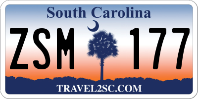SC license plate ZSM177
